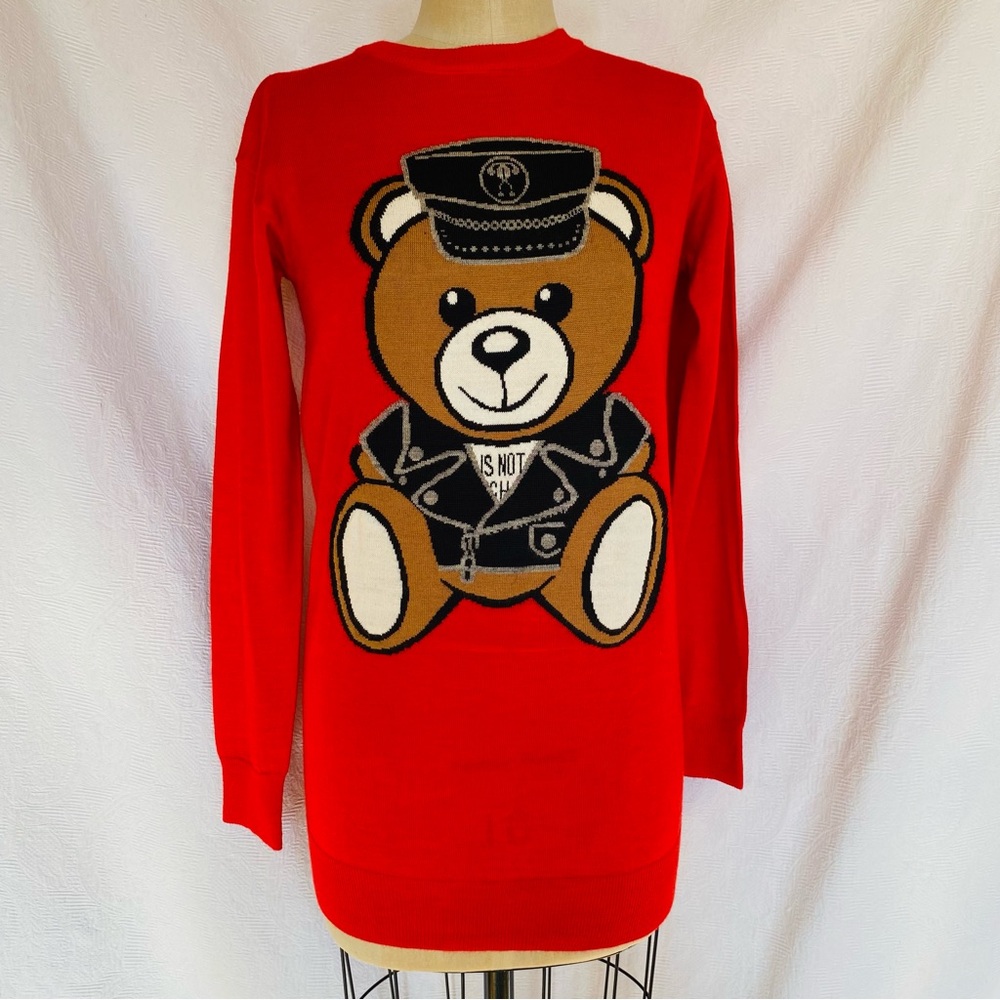 Moschino Police teddy sweater red/black